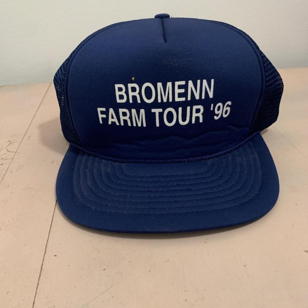 Vintage Bromenn Farm Tour 1996 blue trucker hat